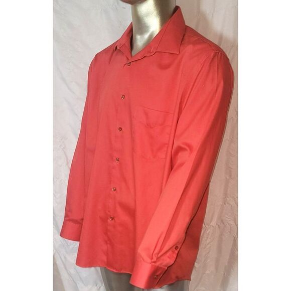 NWOT - Van Heusen Regular Fit Lux "Red" Sateen Date Dress Shirt - 17.5 - Picture 3 of 8